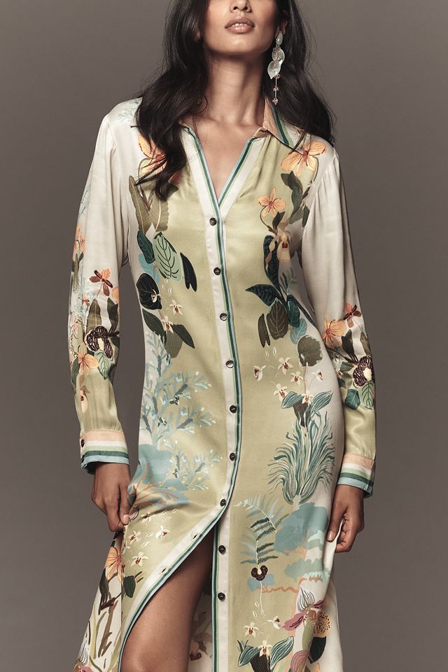 Bl-nk Ferlina Long-Sleeve Midi Shirt Dress #1