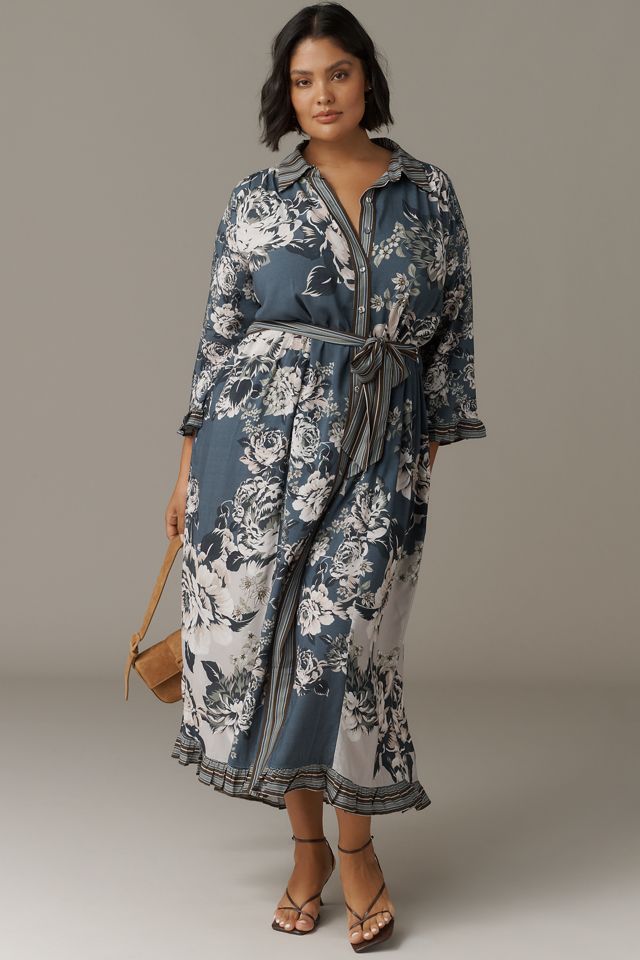 eleve la rosa ditsy midi dress On The Move Pink Ditsy Floral Midi Dress