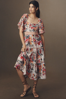 Conditions Apply Raelynn Square-neck Dress In White