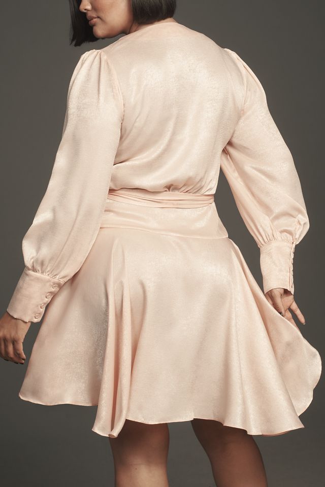 Glamorous Long-Sleeve Metallic Wrap Mini Dress #5
