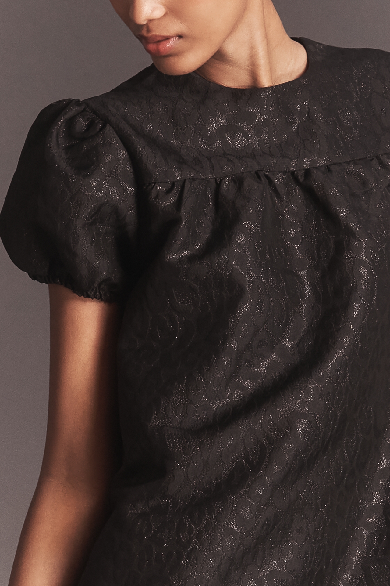 Glamorous Puff-Sleeve Mini Swing Dress