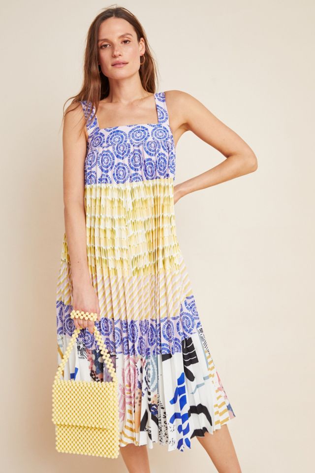 Charleston Pleated Midi Dress | Anthropologie