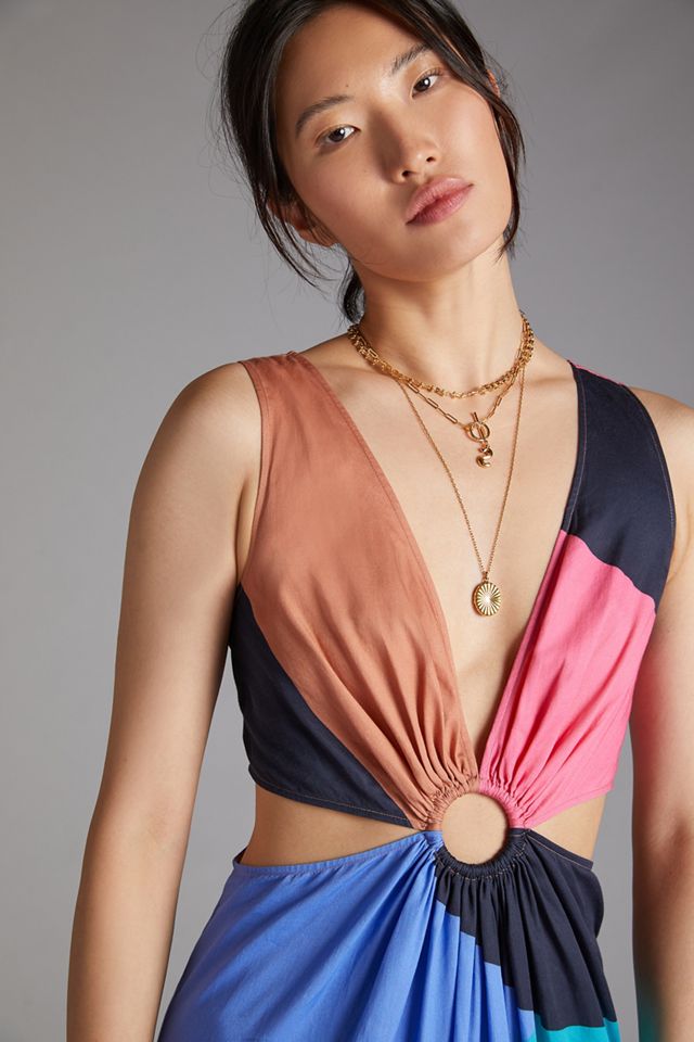 Flounced Cut-Out Maxi Dress #2