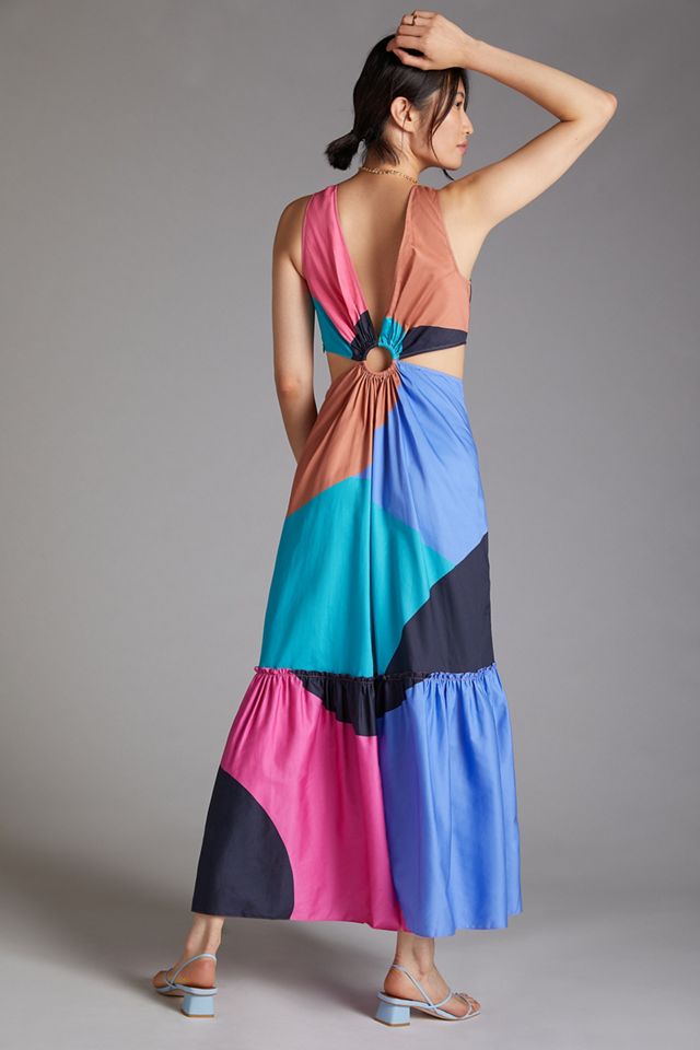 Flounced Cut-Out Maxi Dress #3