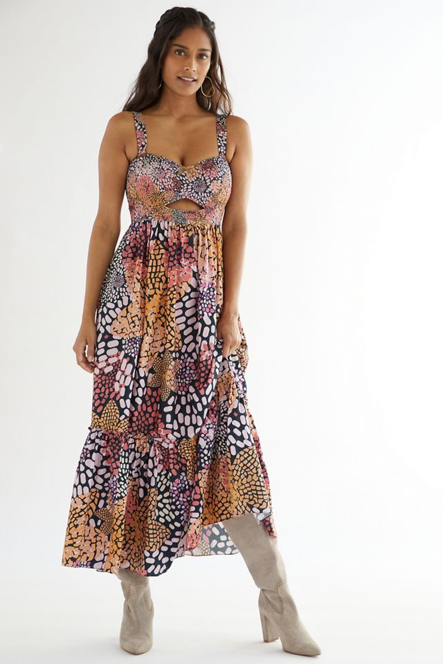 white christmas dresses The Sopata Smocked Maxi Dress in Black Stripe – Piper & Scoot main image 0