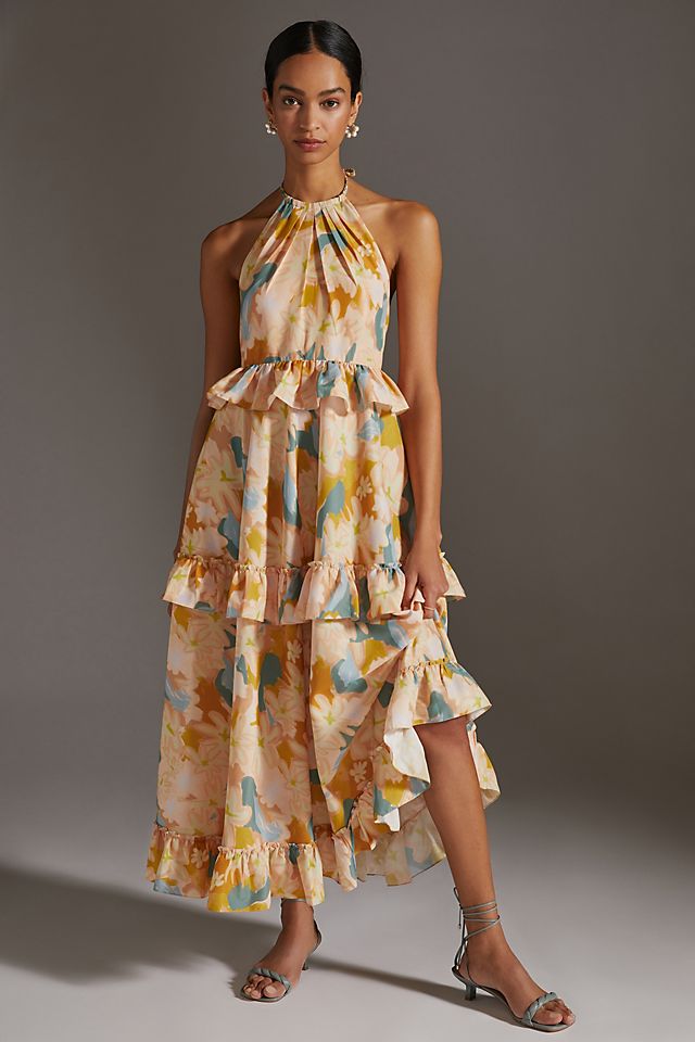 Ruffled Tiered Floral Maxi Dress | Anthropologie UK