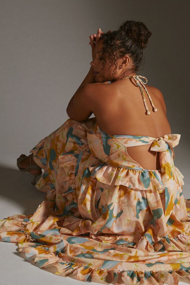 chinese dress ladies Anthropologie Love The Label Floral Printed Maxi Dress – White Chocolate  Couture main image 1