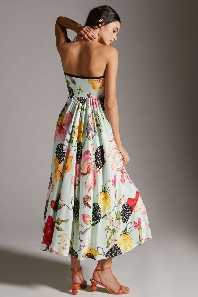 Geisha Designs Strapless Floral Maxi Dress