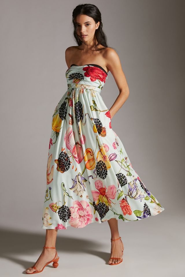 Strapless tropical hot sale dress