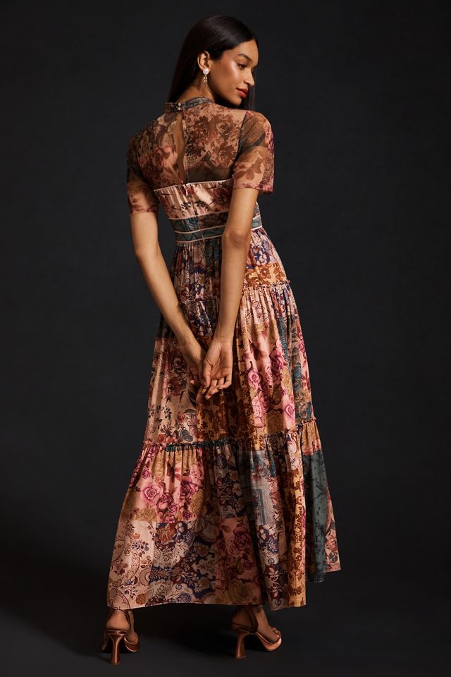geisha designs asymmetrical lace mix slip maxi dress Ayeshya Slinky Asymmetric Maxi Dress