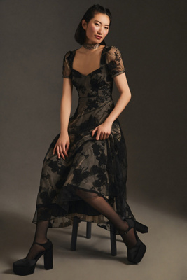 Geisha Designs Floral Appliqu Dress | Anthropologie
