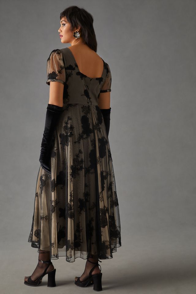 Geisha Designs Floral Appliqu Dress
