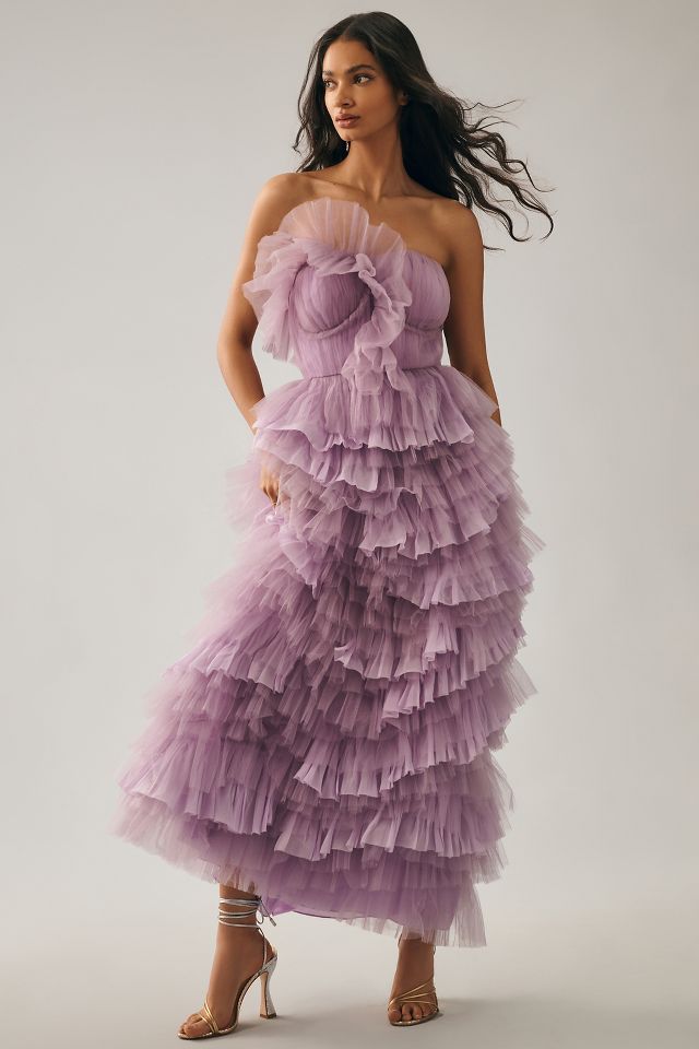 Geisha Designs Ruffled Strapless Dress