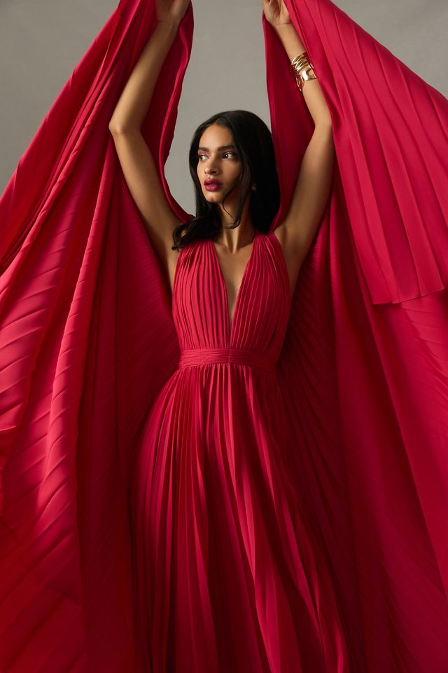 Geisha Designs Deep-V Cape Dress #1