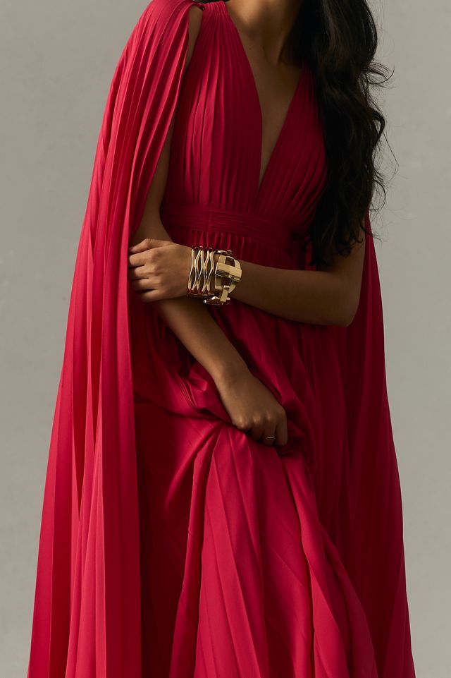 Geisha Designs Deep-V Cape Dress #2