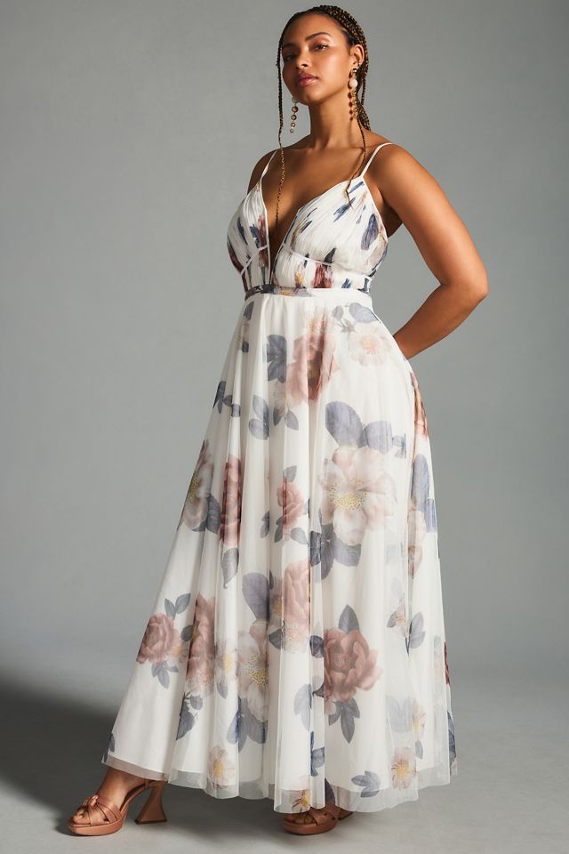 Geisha Designs V-Neck Corset Tulle Dress | Anthropologie