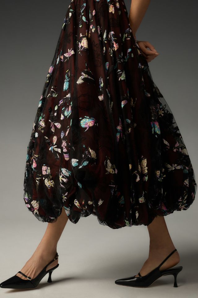 Geisha Designs Abito midi con spalline e applicazioni a farfalla #3