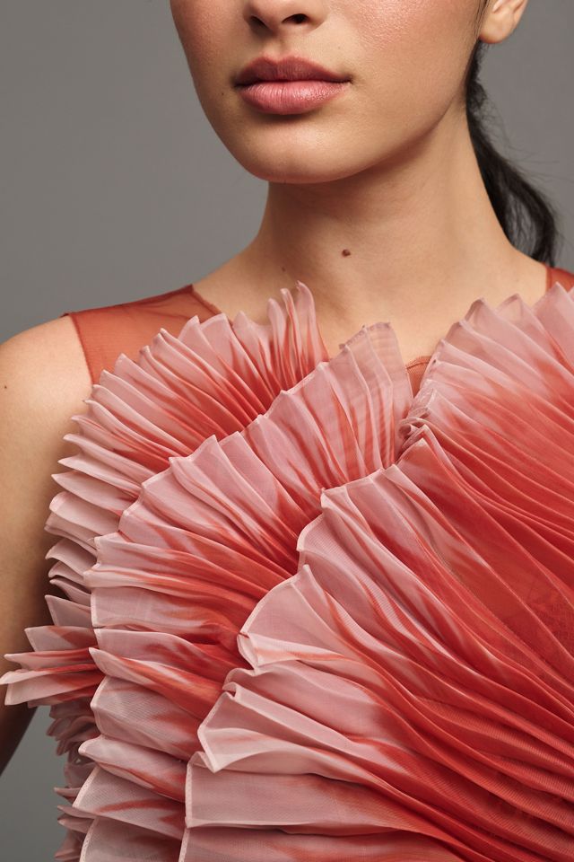 Geisha Designs 3D Floral Asymmetrical Mini Dress #3