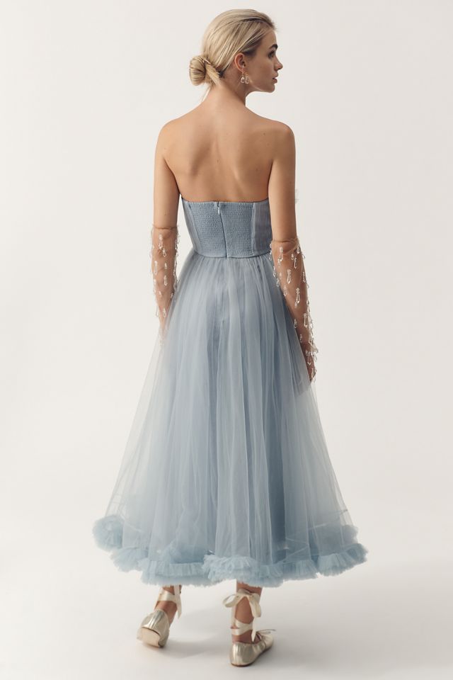 Geisha Designs Strapless Tulle A-Line Midi Dress | Anthropologie UK