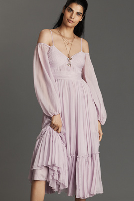 Geisha Designs Off-The-Shoulder Long-Sleeve Midi Dress product page