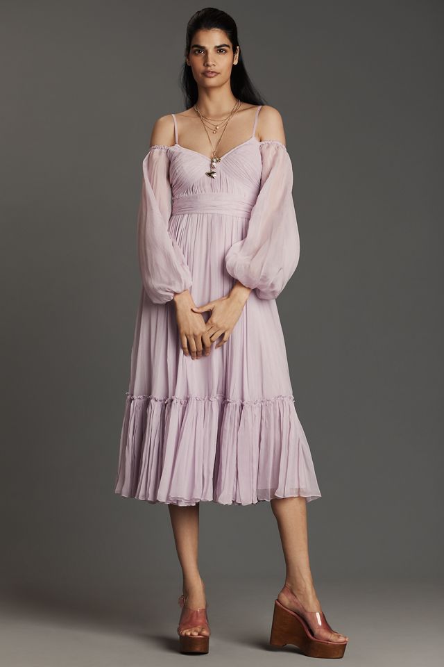 Geisha Designs Off-The-Shoulder Long-Sleeve Midi Dress #2