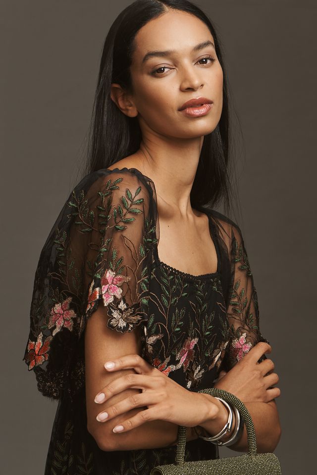 Bl-nk Emryn Embroidered Square-Neck Midi Dress #2