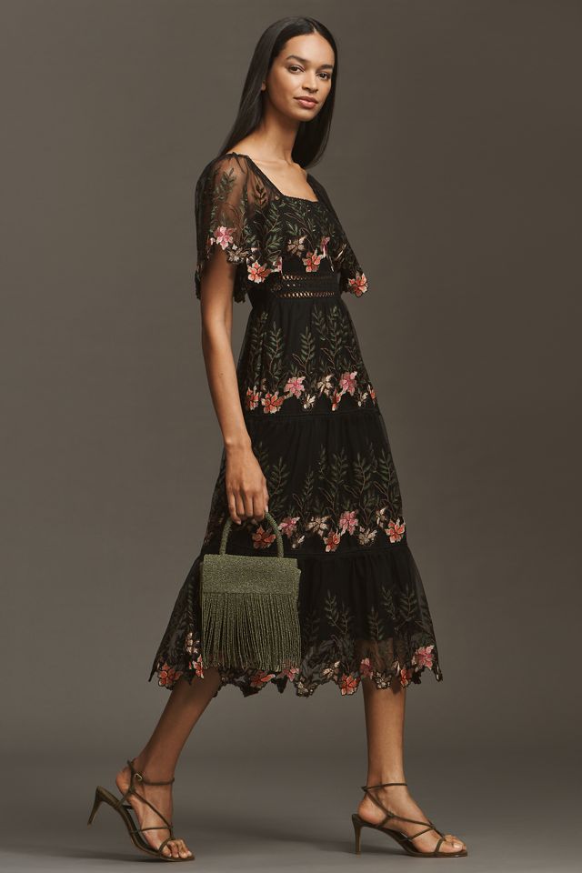 Bl-nk Emryn Embroidered Square-Neck Midi Dress #3