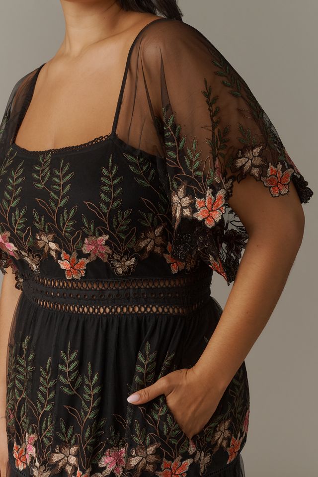 Bl-nk Emryn Embroidered Square-Neck Midi Dress #5