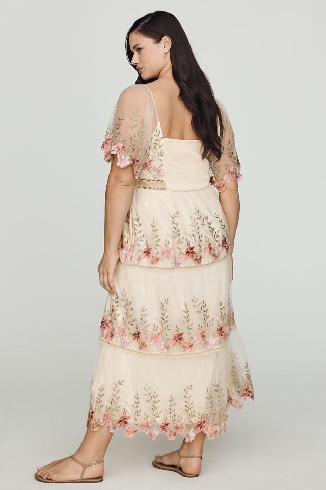 Bl-nk Emryn Embroidered Square-Neck Midi Dress #6