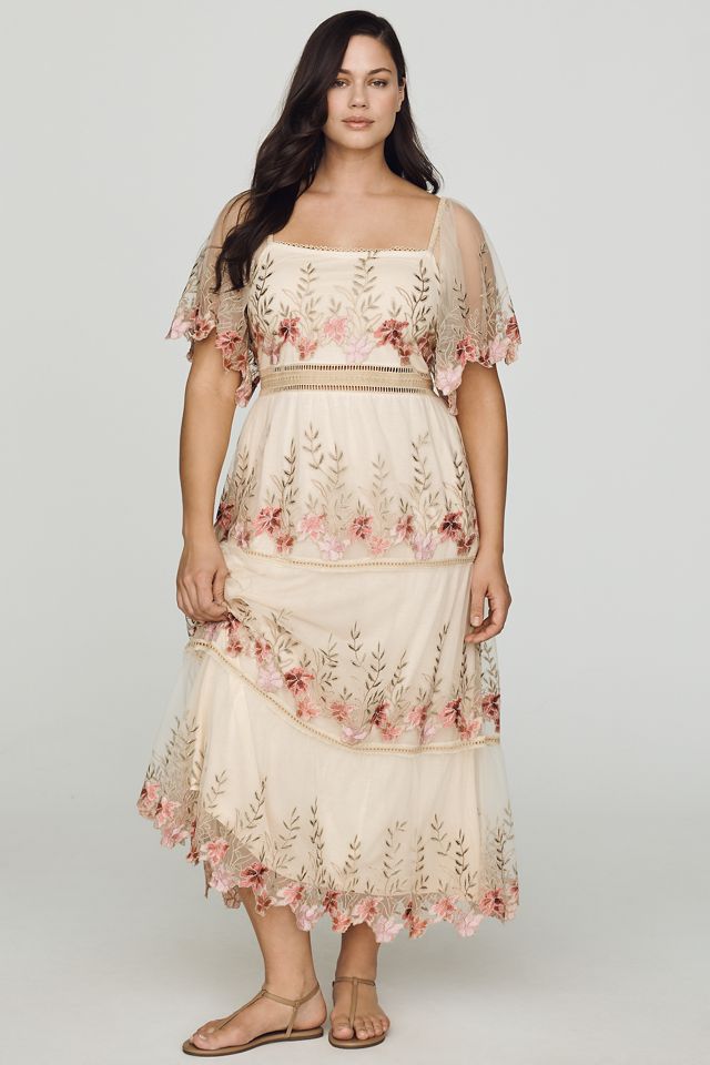 Bl-nk Emryn Embroidered Square-Neck Midi Dress #4