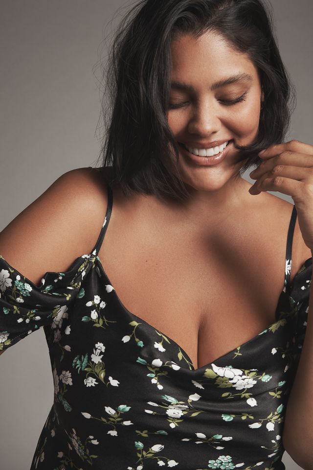 Bl-nk Painterly Off-Shoulder Slip Dress #4