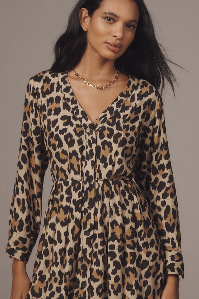 Bl-nk Rikke Long-Sleeve Button-Front Midi Dress #1