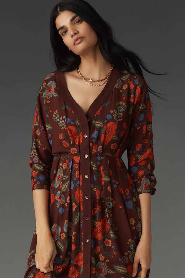 Bl-nk Rikke Long-Sleeve Button-Front Midi Dress #4