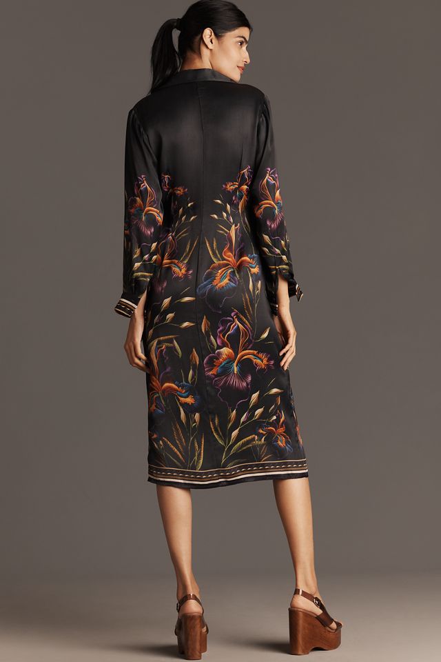 Bl-nk Ferlina Long-Sleeve Midi Shirt Dress #1