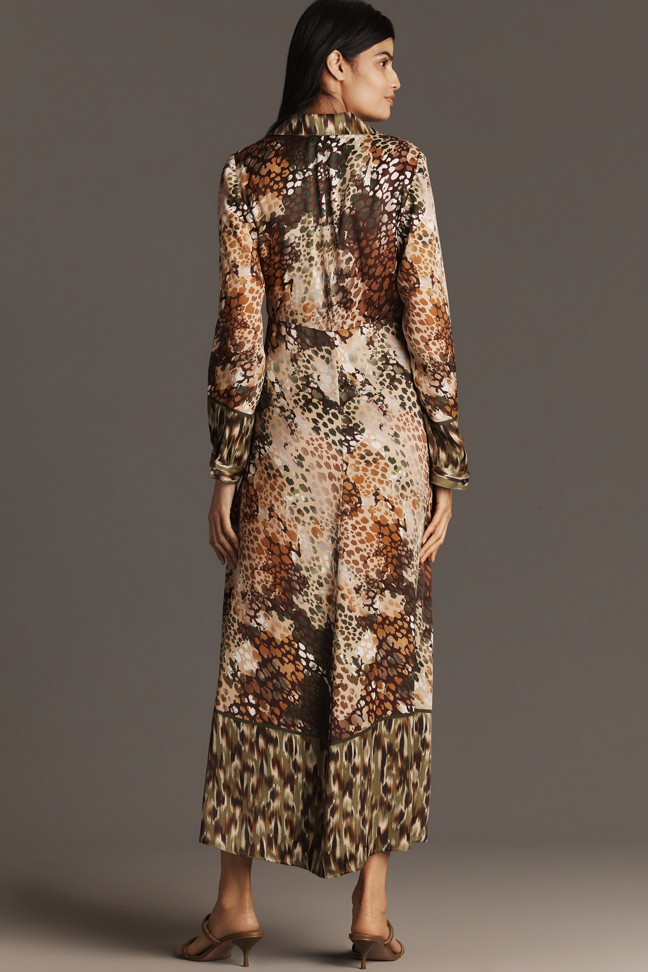 Bl-nk Jaeda Long-Sleeve Maxi Shirt Dress