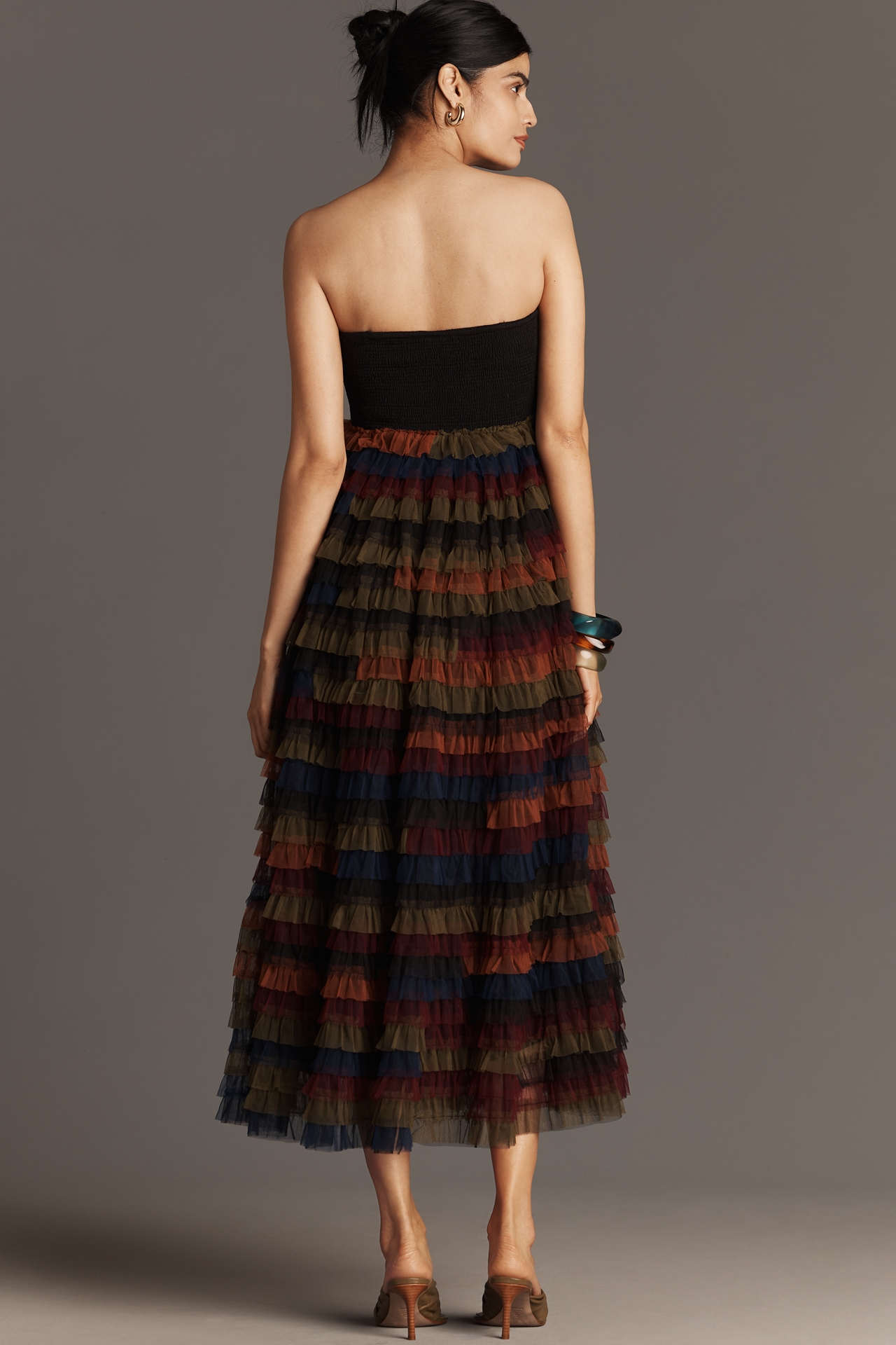 Bl-nk Zoyla Strapless Tulle Midi Dress