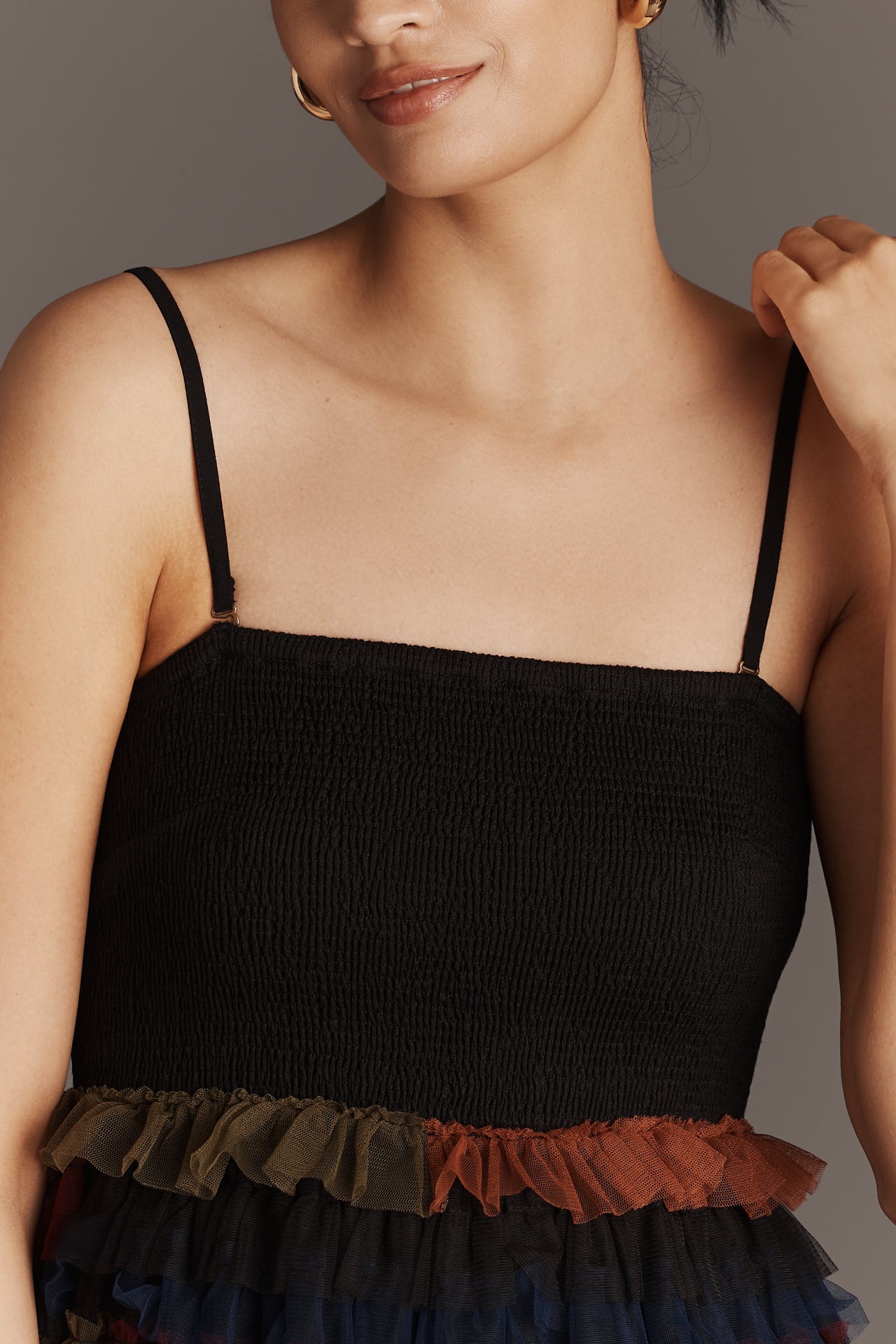 Bl-nk Zoyla Strapless Tulle Midi Dress
