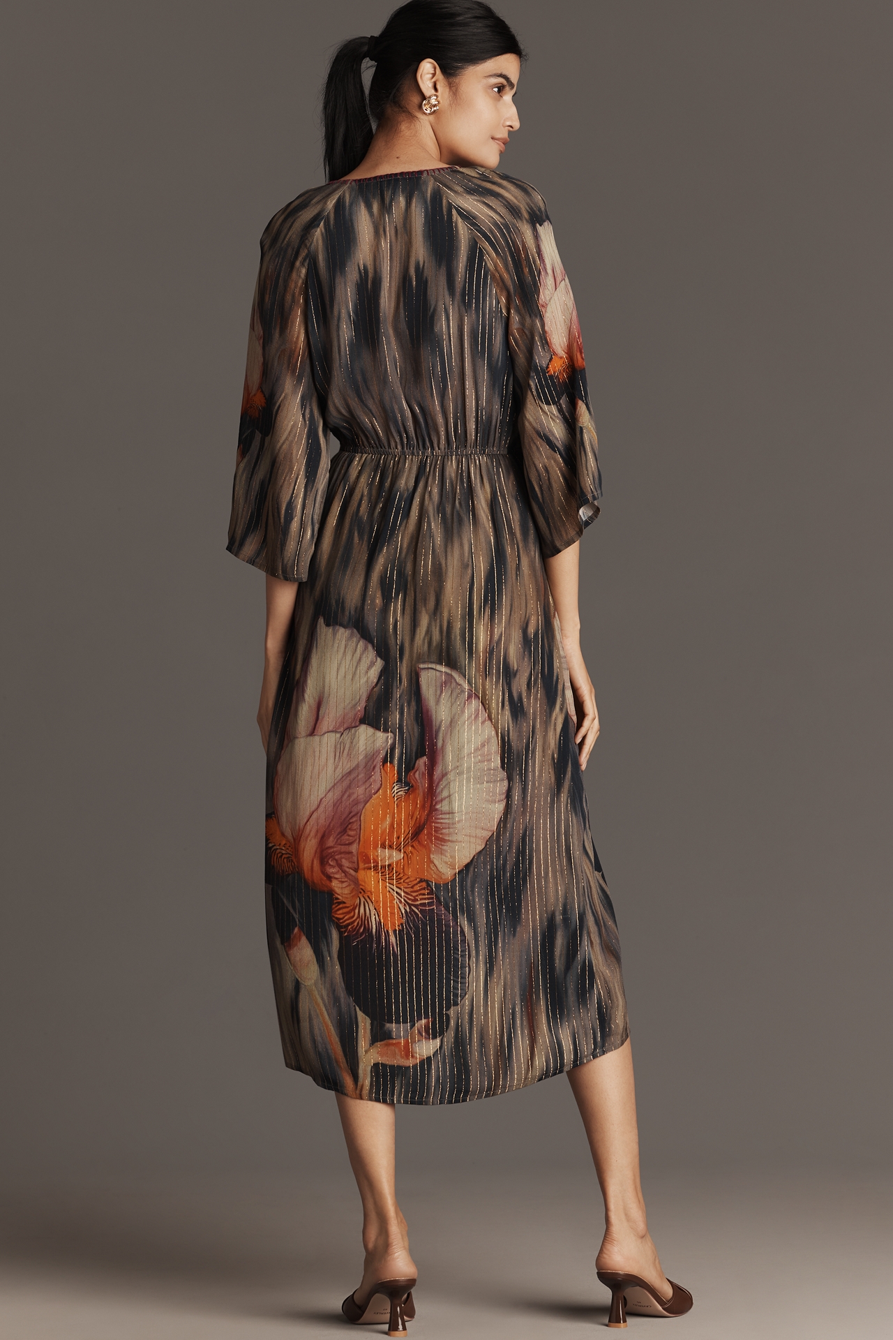 Bl-nk Roseliya V-Neck Wrap Midi Dress