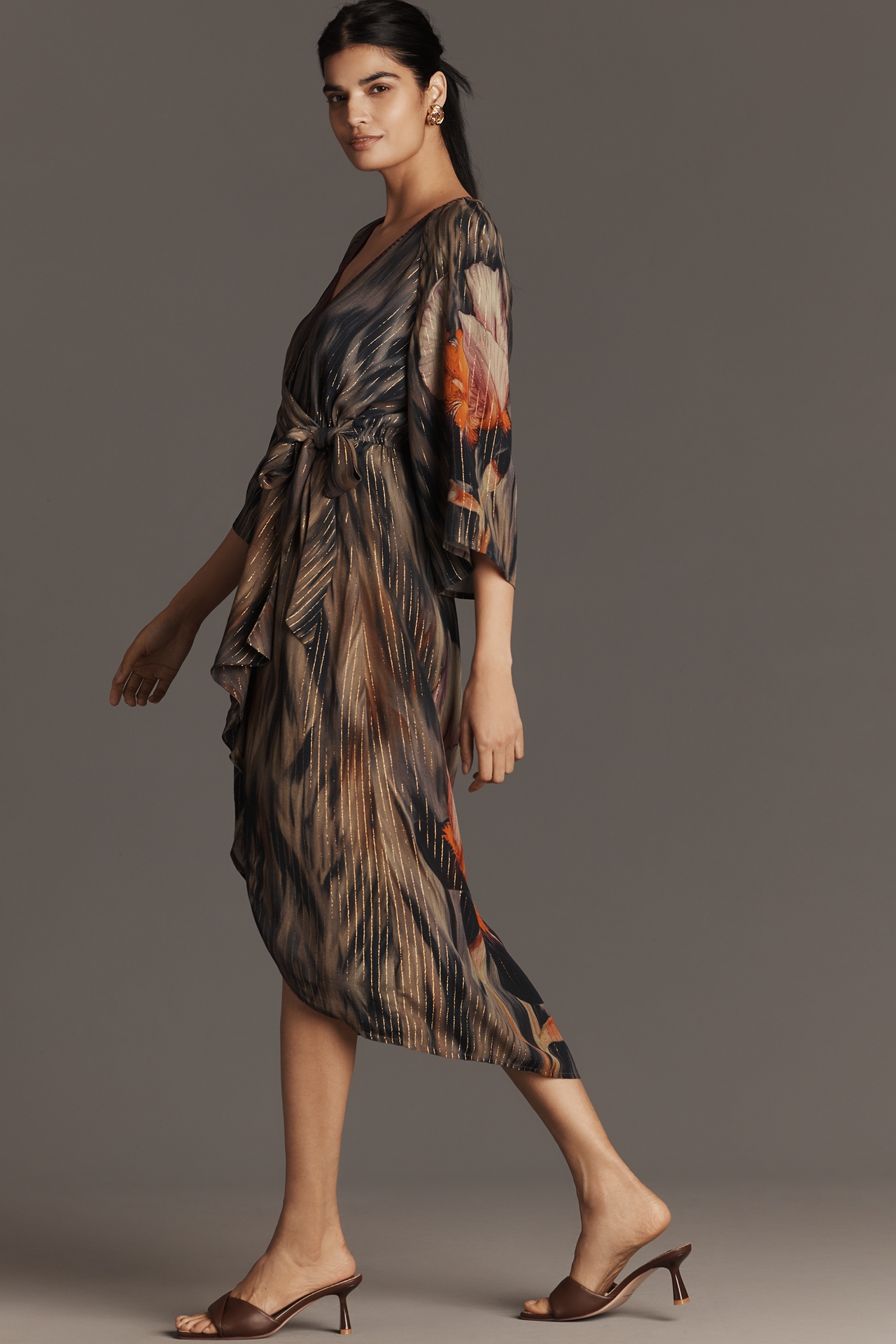 Bl-nk Roseliya V-Neck Wrap Midi Dress