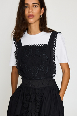 Bl-nk Cutwork Midi Apron Dress