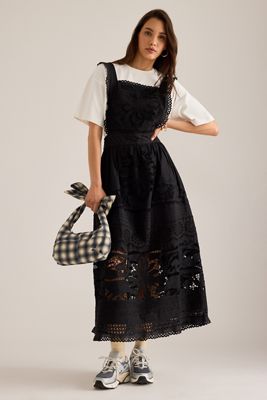 Bl-nk Cutwork Midi-Schürzenkleid