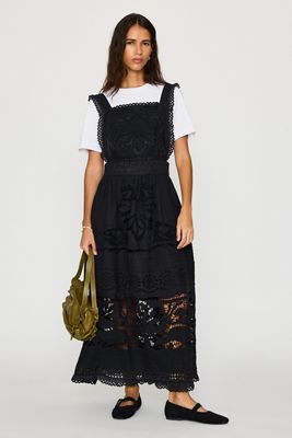 Bl-nk Cutwork Midi-Schürzenkleid