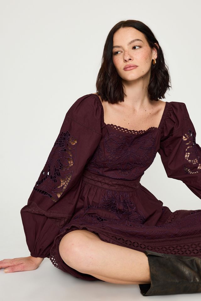 Vestido Midi de Manga Larga con Calados Bl-nk 100% Algodón #3