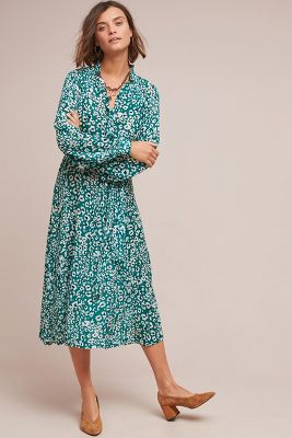 anthropologie leopard dress