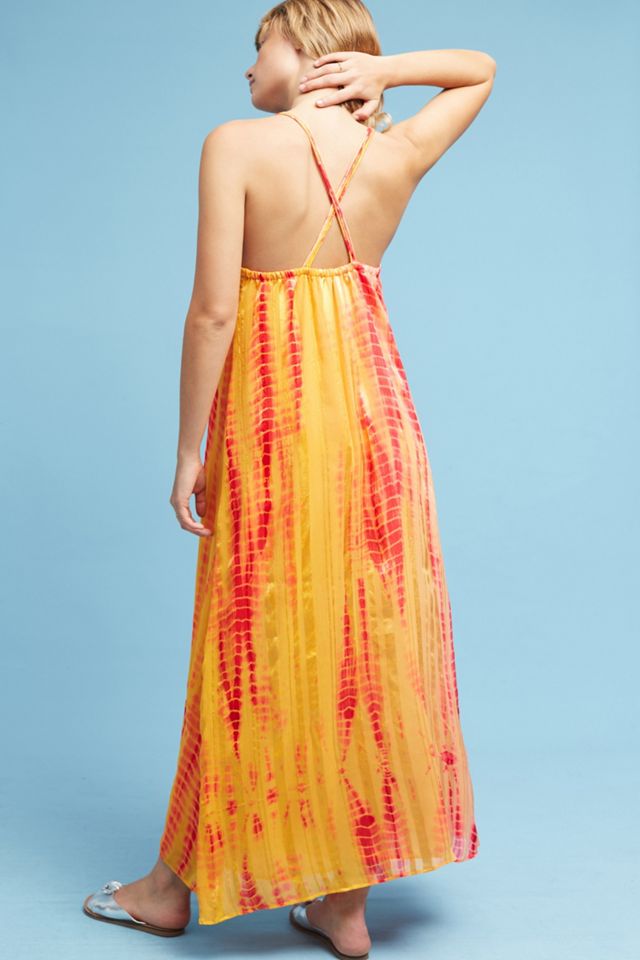 chinese dress ladies Anastasia Orange Tie Dye Ruffle Maxi Dress XL