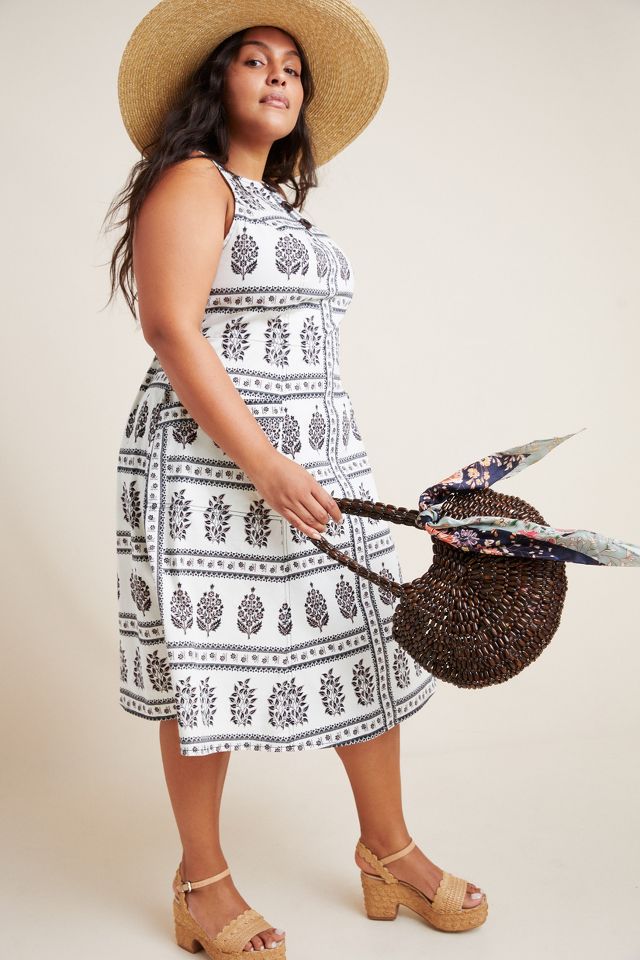 Woodblock Midi Dress