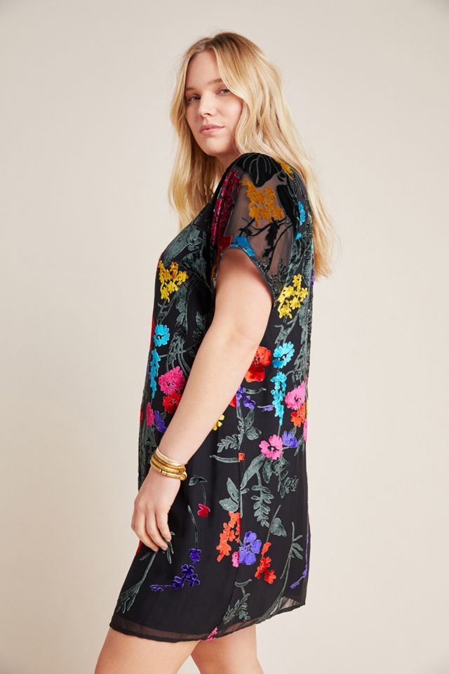 Maeve Alisa Burnout Velvet Tee Dress | Anthropologie
