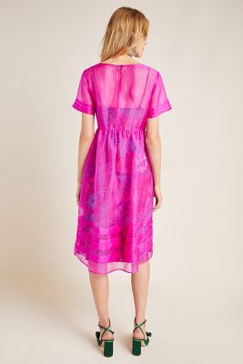 hot pink anthropologie dress