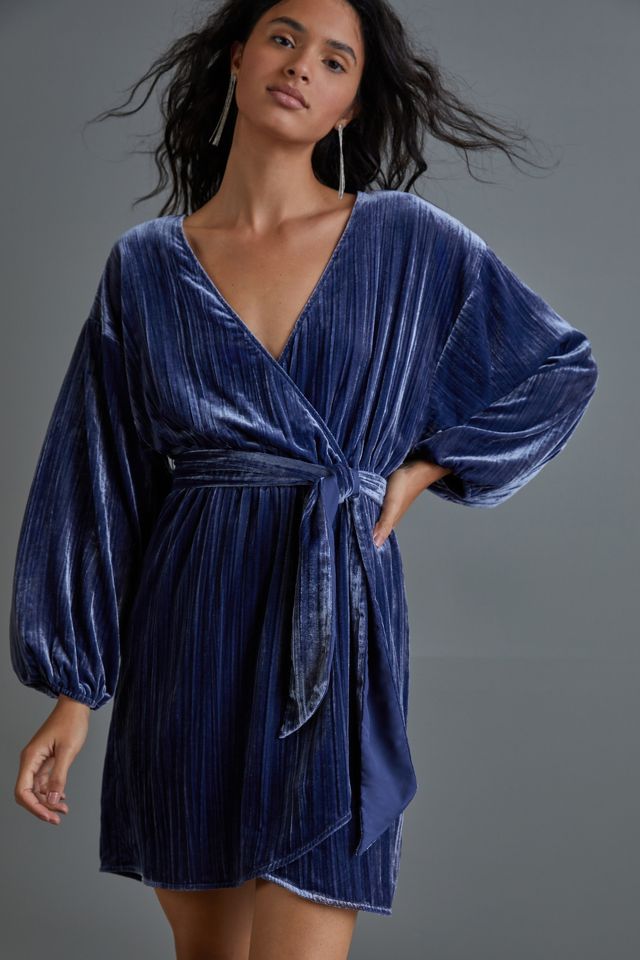 Anthropologie velvet wrap outlet dress