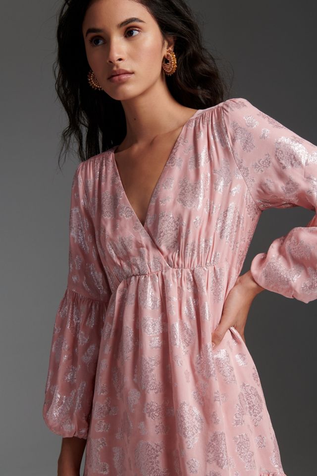 Robe courte à motif jacquard métallisé Masie #1